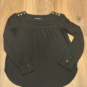 Elegant Black Women's Top with Gold Accents